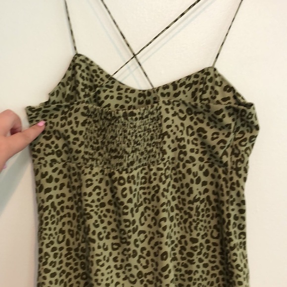 Zara PRINTED MINI DRESS animal print green size small - Picture 5 of 6